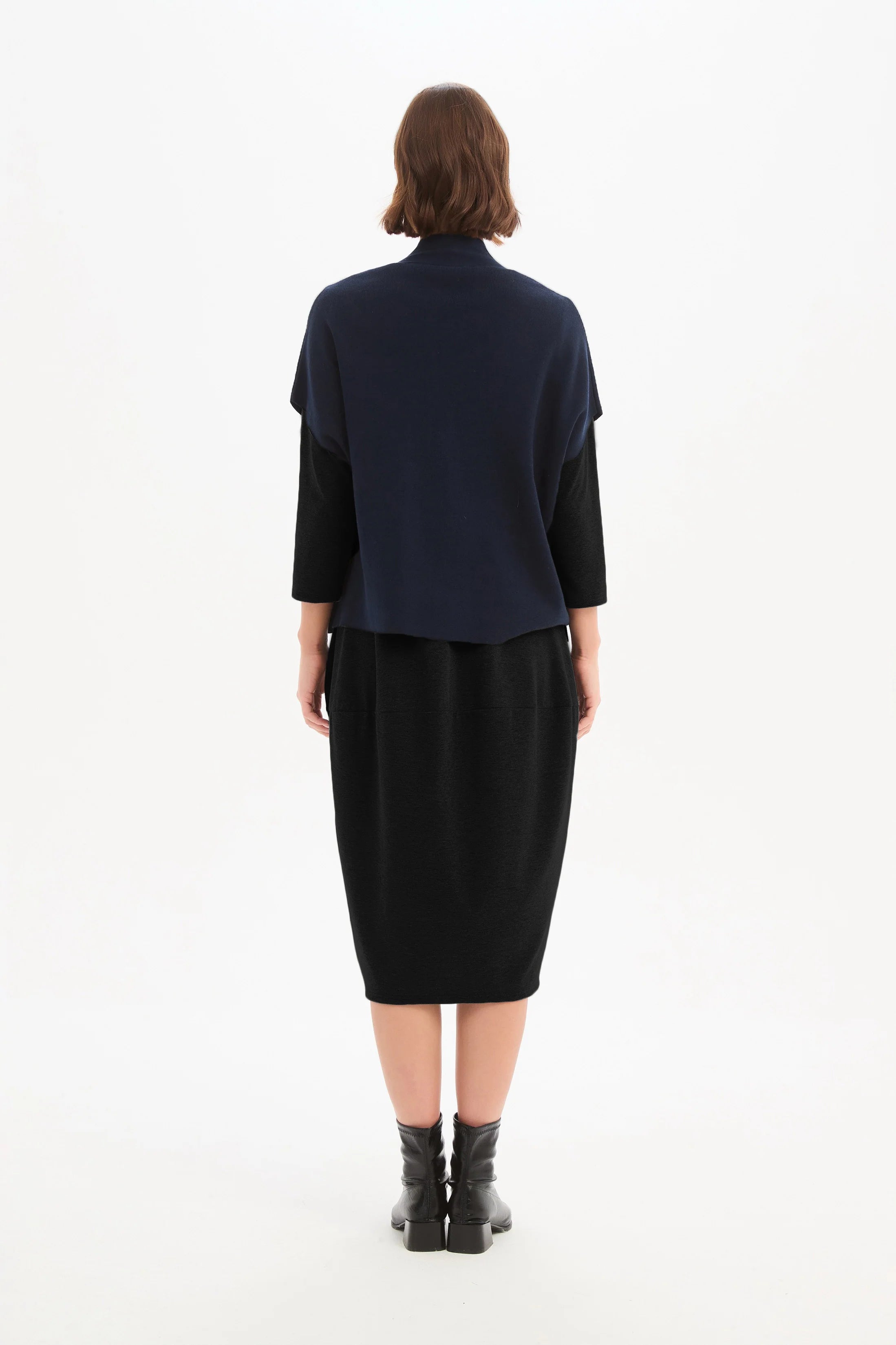 Tirelli Button Up Knit Vest Navy
