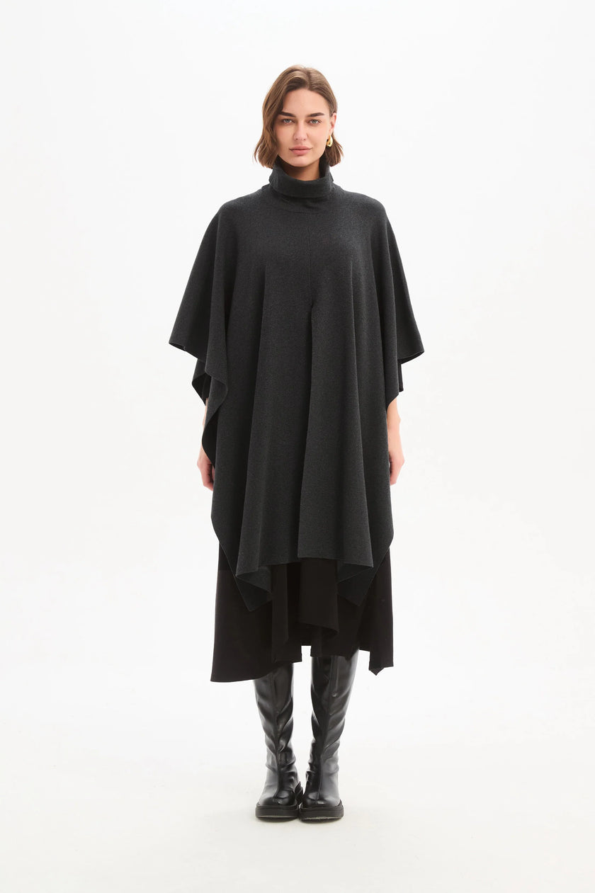 Tirelli Crossover Wrap Knit Charcoal