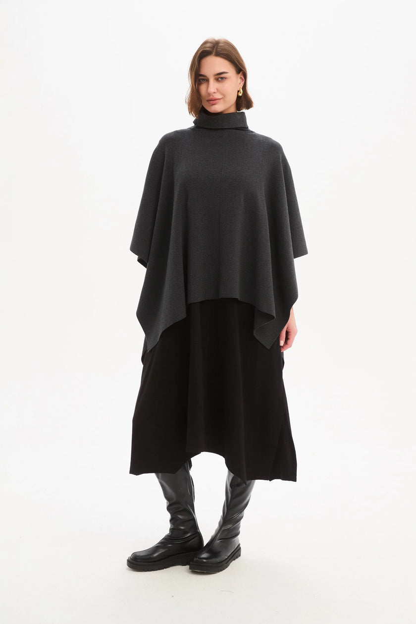 Tirelli Crossover Wrap Knit Charcoal