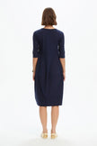 Tirelli Diagonal Seam Summer Dress Deep Navy