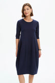 Tirelli Diagonal Seam Summer Dress Deep Navy