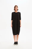 Tirelli Diagonal Seam Winter Dress Black