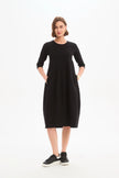 Tirelli Diagonal Seam Winter Dress Black