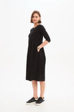 Tirelli Diagonal Seam Winter Dress Black