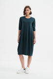 Tirelli Diagonal Seam Winter Dress Deep Ocean
