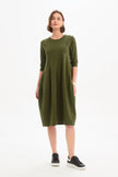 Tirelli Diagonal Seam Winter Dress Khaki