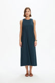 Tirelli Elastic Detail A-Line Dress Ocean Navy