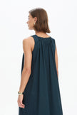 Tirelli Elastic Detail A-Line Dress Ocean Navy