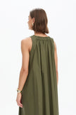 Tirelli Elastic Detail A-Line Dress Khaki
