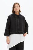 Tirelli Funnel Neck Contrast Top Black