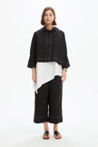 Tirelli Funnel Neck Contrast Top Black