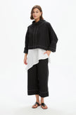 Tirelli Funnel Neck Contrast Top Black