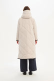 Tirelli Longline Zip Hem Winter Coat Cream