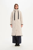 Tirelli Longline Zip Hem Winter Coat Cream