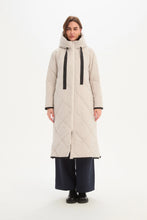 Load image into Gallery viewer, Tirelli Longline Zip Hem Winter Coat Cream
