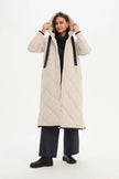 Tirelli Longline Zip Hem Winter Coat Cream