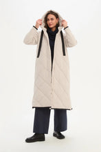 Load image into Gallery viewer, Tirelli Longline Zip Hem Winter Coat Cream
