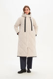 Tirelli Longline Zip Hem Winter Coat Cream