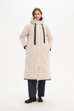 Load image into Gallery viewer, Tirelli Longline Zip Hem Winter Coat Cream
