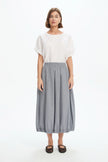 Tirelli Pin Tuck Hem Gingham Skirt Black/ White