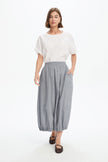 Tirelli Pin Tuck Hem Gingham Skirt Black/ White