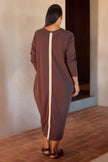 Tirelli Stripe Back Ovoid Dress Chocolate/Cream Stripe