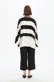 Tirelli Stripe Oversized Layer Top Black/ White