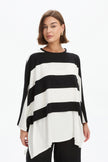 Tirelli Stripe Oversized Layer Top Black/ White