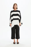 Tirelli Stripe Oversized Layer Top Black/ White