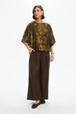 Tirelli Wide Sleeve Sheer Print Top Vintage Floral