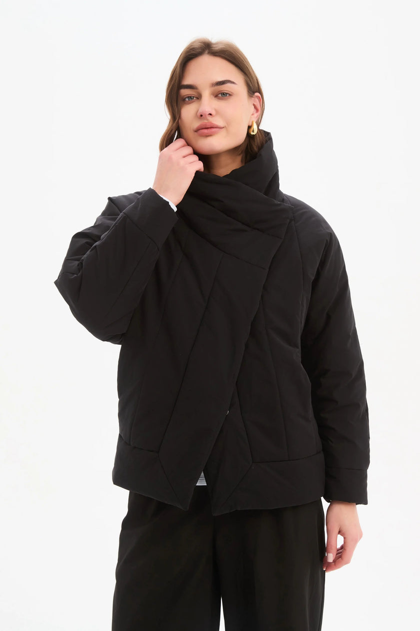 Tirelli Wrap Front Puffer Jacket Black