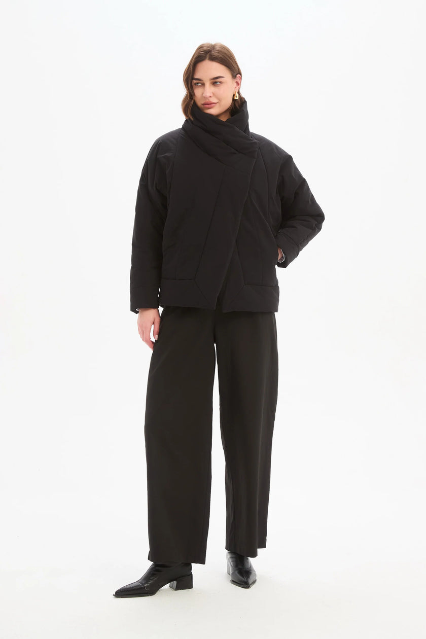 Tirelli Wrap Front Puffer Jacket Black