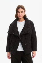 Load image into Gallery viewer, Tirelli Wrap Front Puffer Jacket Black
