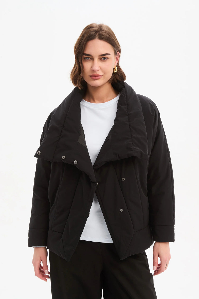 Tirelli Wrap Front Puffer Jacket Black
