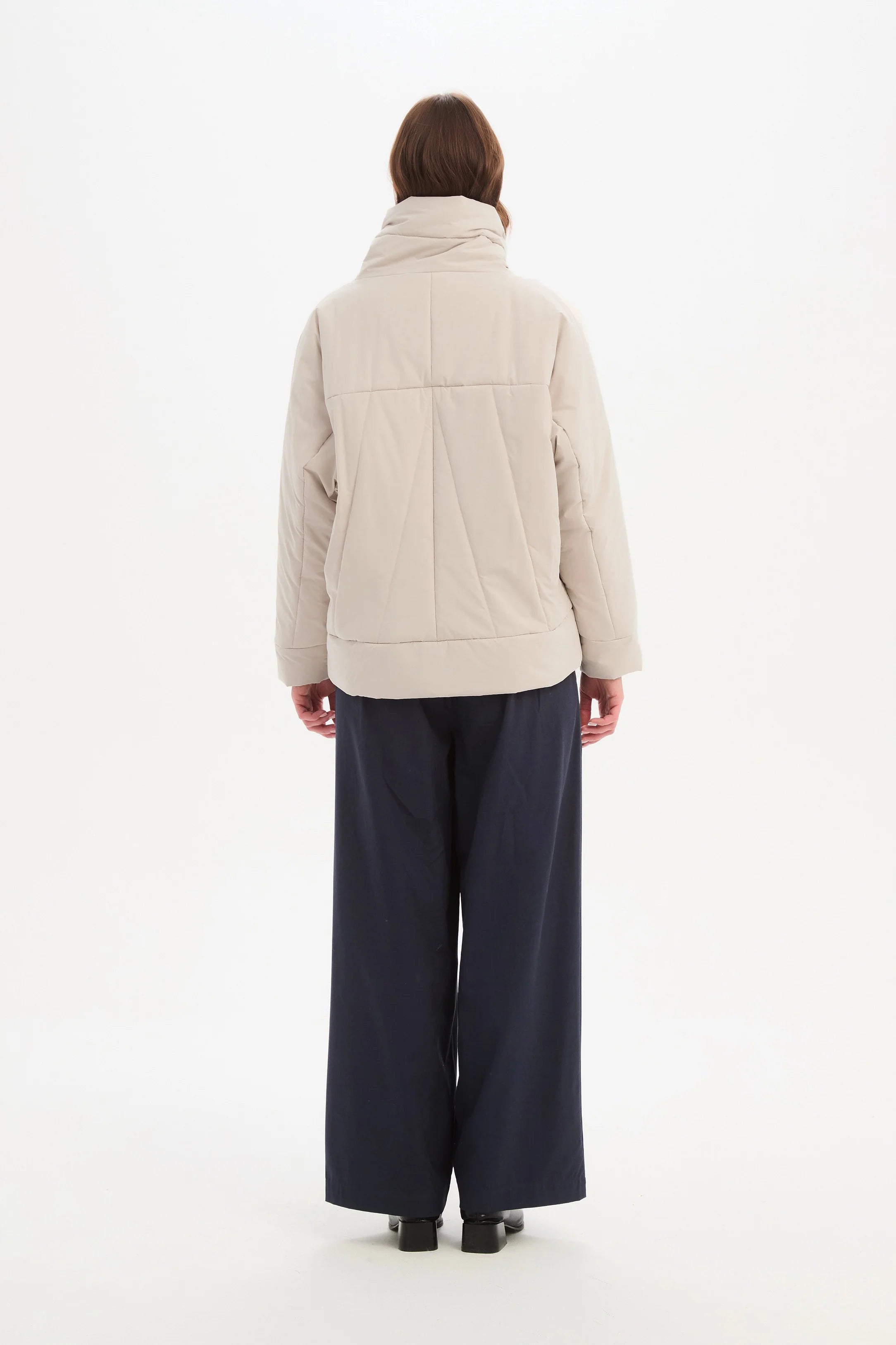 Tirelli Wrap Front Puffer Jacket Cream