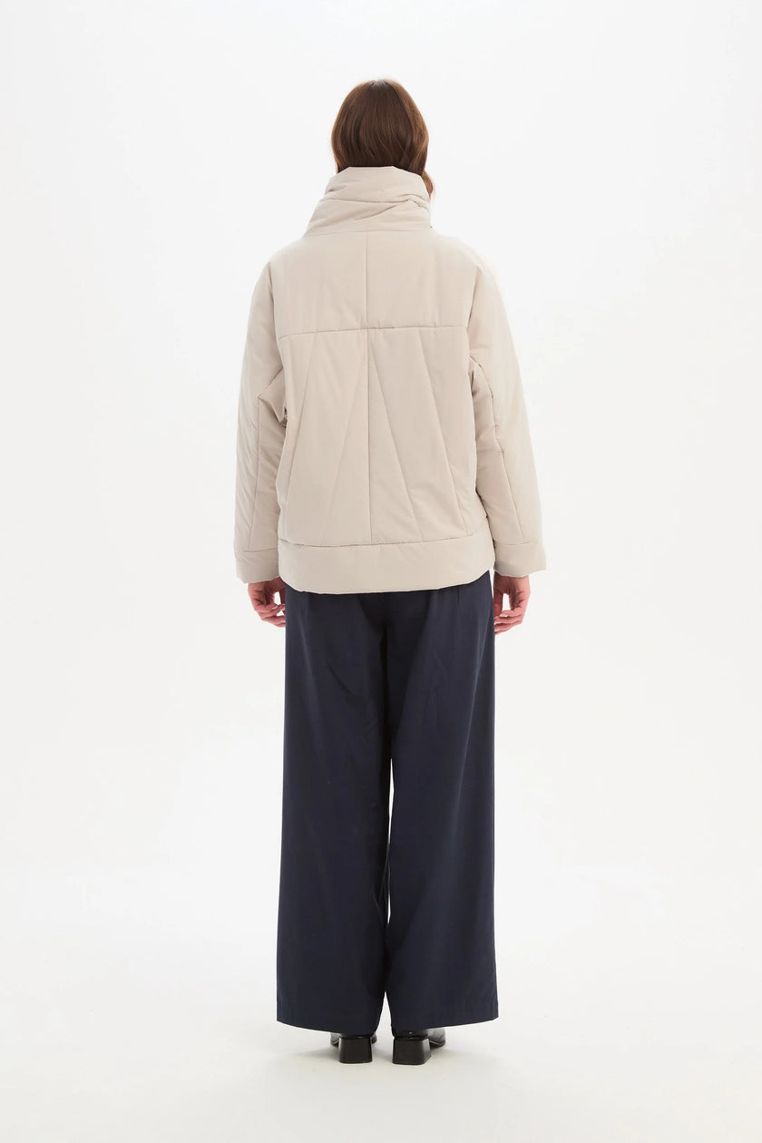 Tirelli Wrap Front Puffer Jacket Cream