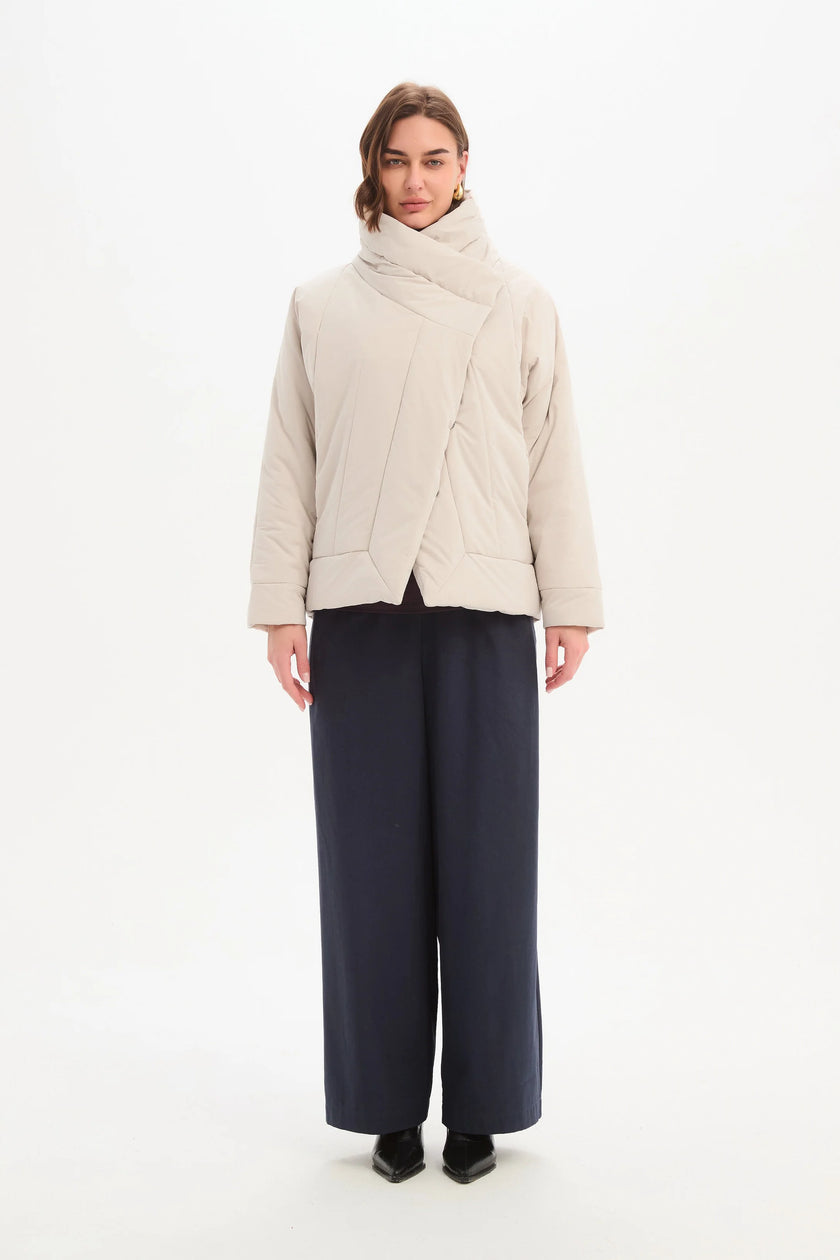 Tirelli Wrap Front Puffer Jacket Cream
