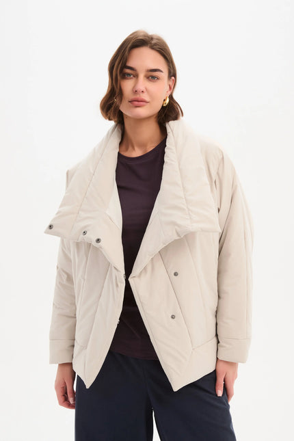 Tirelli Wrap Front Puffer Jacket Cream