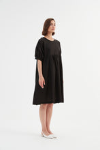 Load image into Gallery viewer, Tirelli Bishop Sleeve Shirring Dress Black
