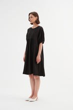 Load image into Gallery viewer, Tirelli Bishop Sleeve Shirring Dress Black
