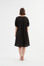 Load image into Gallery viewer, Tirelli Bishop Sleeve Shirring Dress Black
