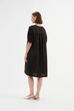 Load image into Gallery viewer, Tirelli Bishop Sleeve Shirring Dress Black
