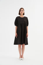 Load image into Gallery viewer, Tirelli Bishop Sleeve Shirring Dress Black
