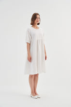 Load image into Gallery viewer, Tirelli Bishop Sleeve Shirring Dress White
