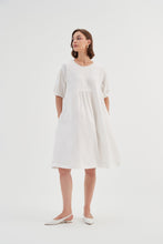 Load image into Gallery viewer, Tirelli Bishop Sleeve Shirring Dress White
