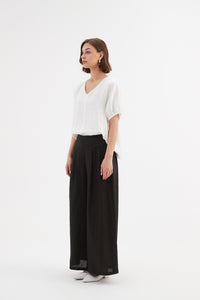 Tirelli Pleat Front Palazzo Pant Black