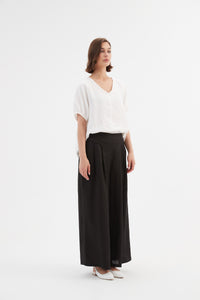 Tirelli Pleat Front Palazzo Pant Black