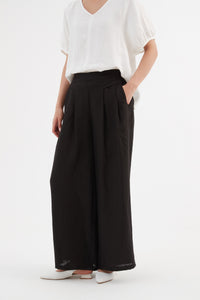 Tirelli Pleat Front Palazzo Pant Black