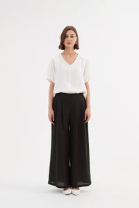 Tirelli Pleat Front Palazzo Pant Black