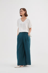 Tirelli Pleat Front Palazzo Pant Deep Marine